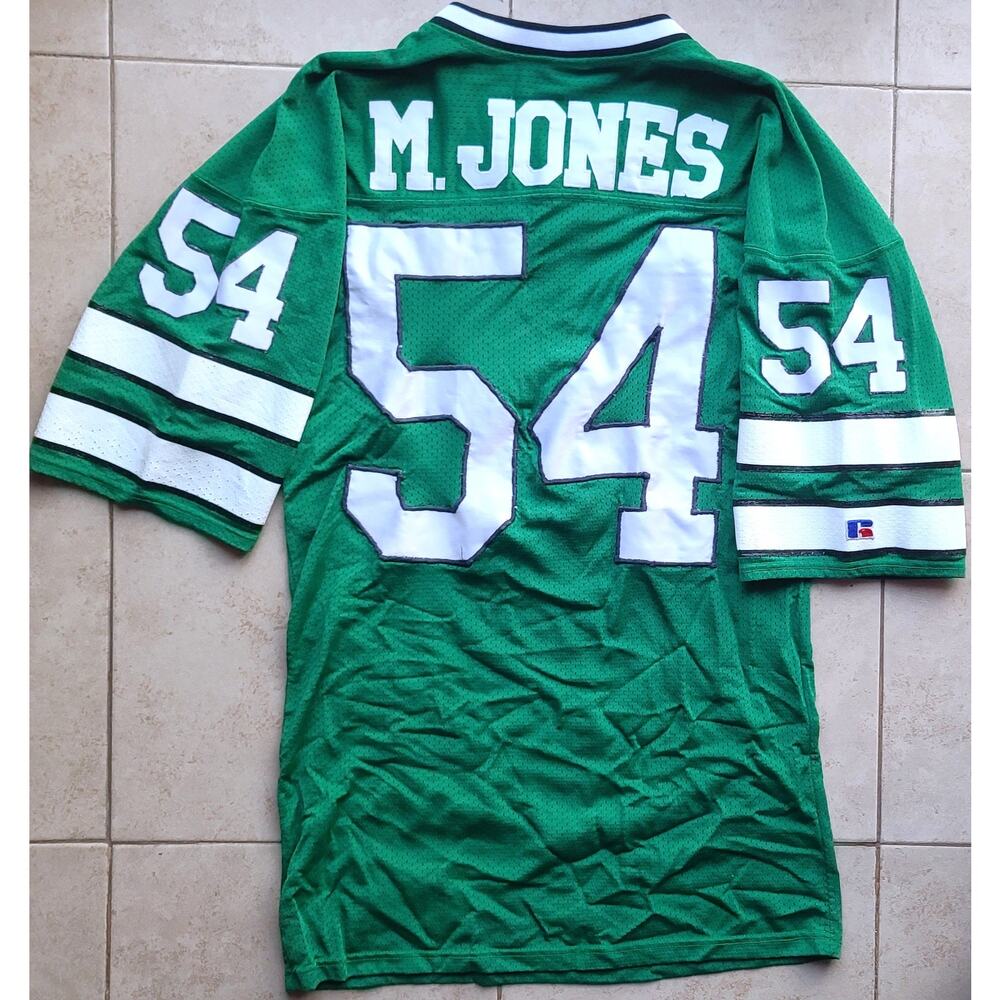 Marvin JONES #54 90s New York Jets RUSSELL Authentic SEWN jersey 44 M NFL vtg - Picture 9 of 10